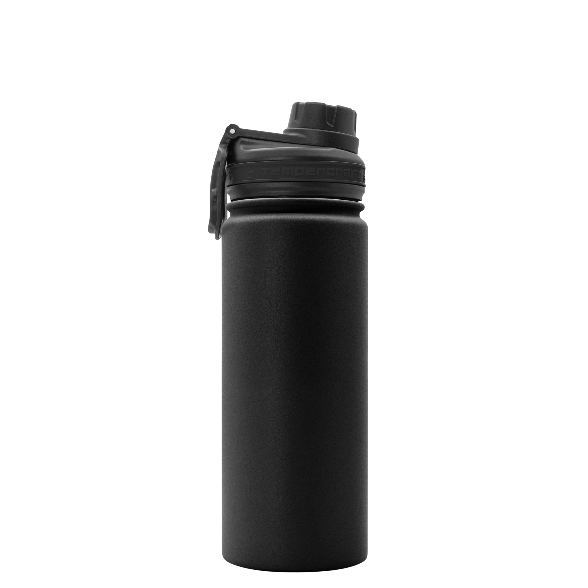 18oz Insulated Water Bottle with Straw - Powder Coated Black – SunwillBiz