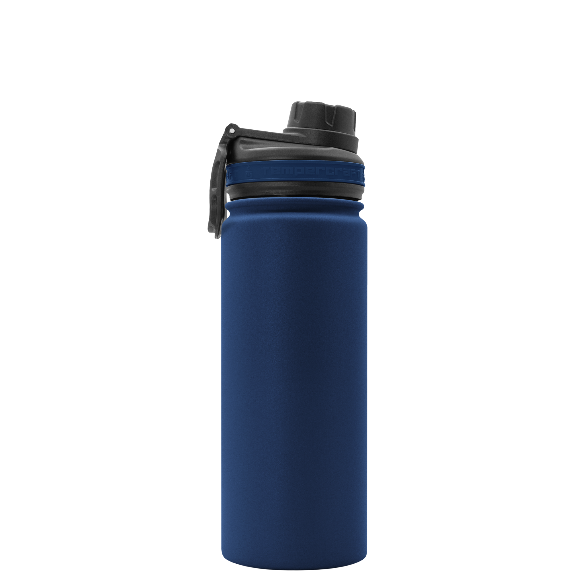 Navy Blue Aluminum Water Bottle-Forged By The Sea - 8 Tall