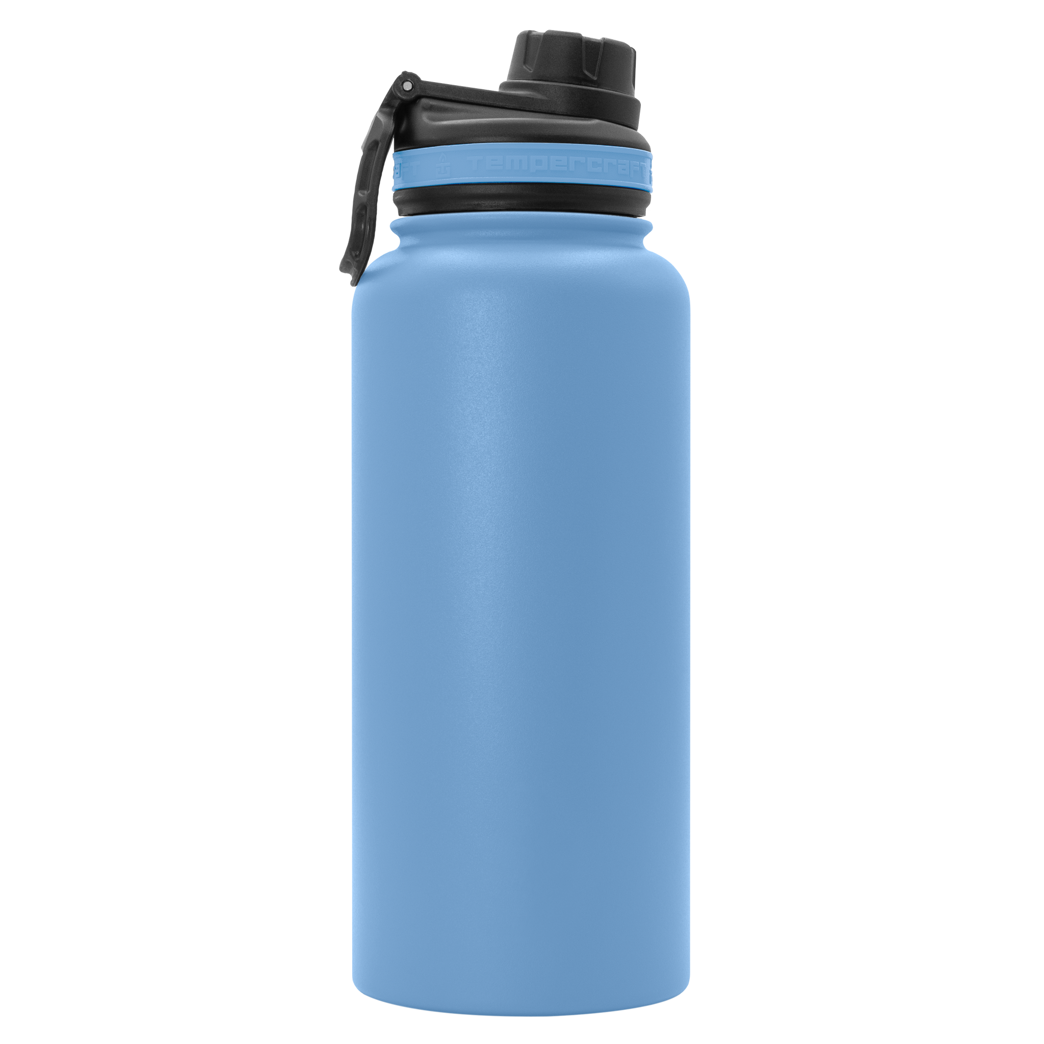 Customizable 32 oz Light Blue Stainless Steel Insulated Water Bottle with Straw | 2.625x6.25, PlaqueMaker